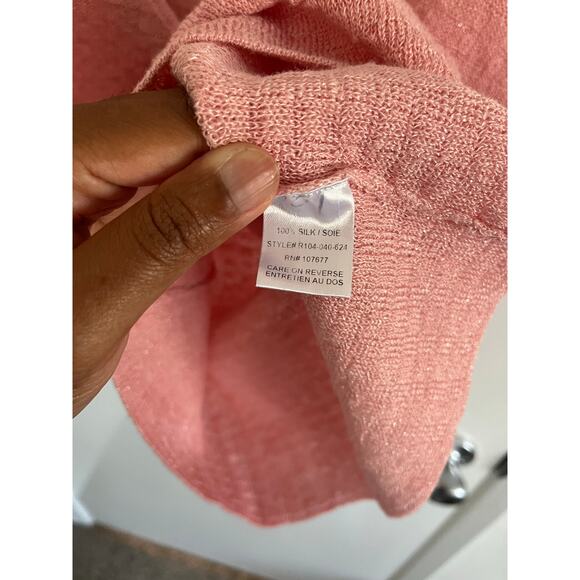 Alice + Olivia 100% Silk Tank Top Dusty Rose Pink Knit Cami - Picture 5 of 5